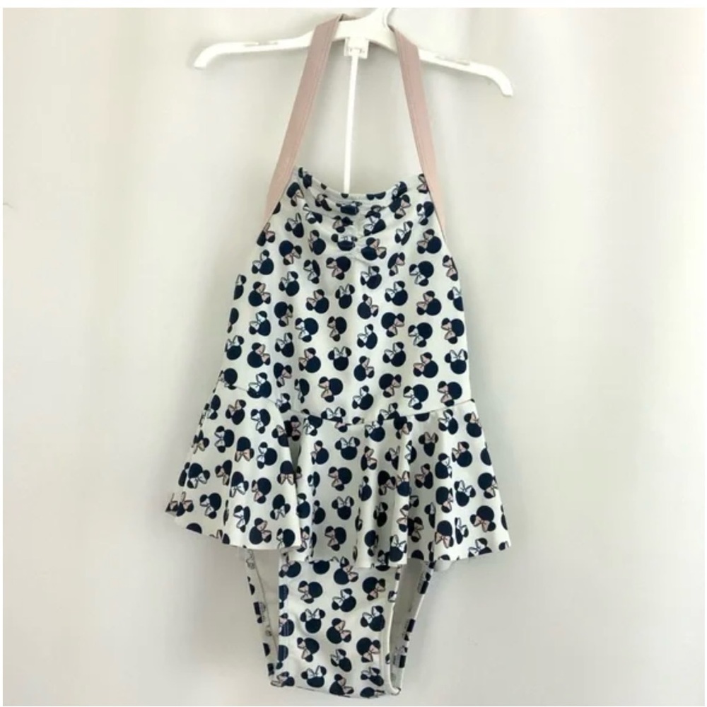 Girl’s Disney Minnie Mouse One Piece Swimsuit with Ruffle Detail size 5T